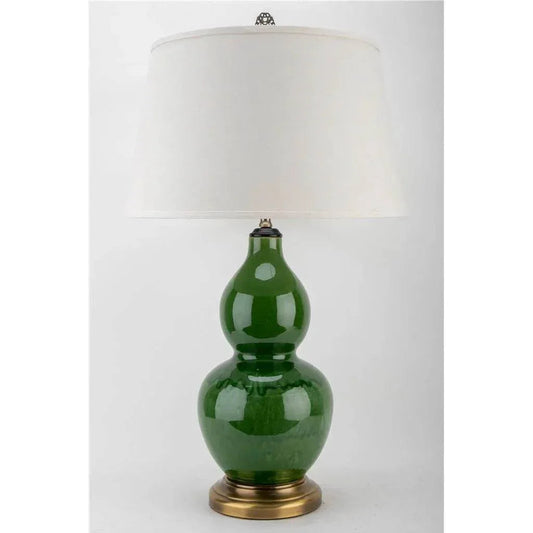 Green Drip-Glazed Porcelain Table Lamp - Image 1